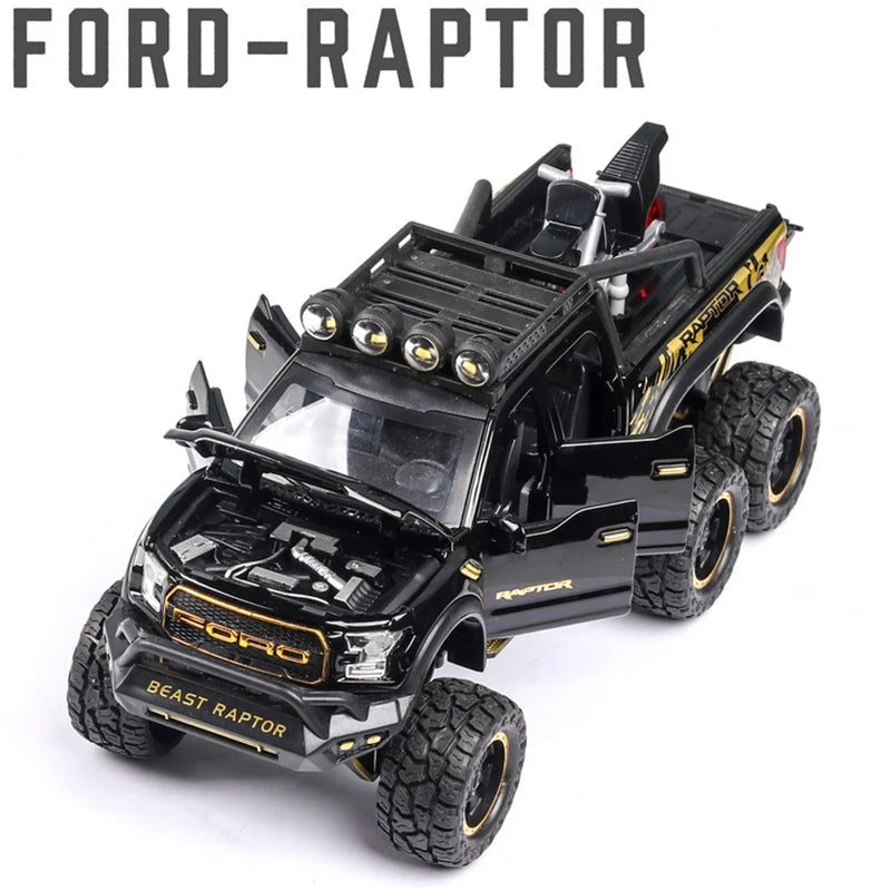 Xe địa hình Ford Raptor F150 hợp kim 1/28 Xe địa hình được cải tiến &amp; Xe đồ chơi Bộ sưu tập mô hình xe ô tô bằng kim loại