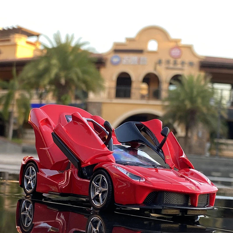 Mô hình xe thể thao hợp kim Laferrari Diecasts Xe đồ chơi bằng kim loại Mô hình xe mô phỏng cao Âm thanh và ánh sáng