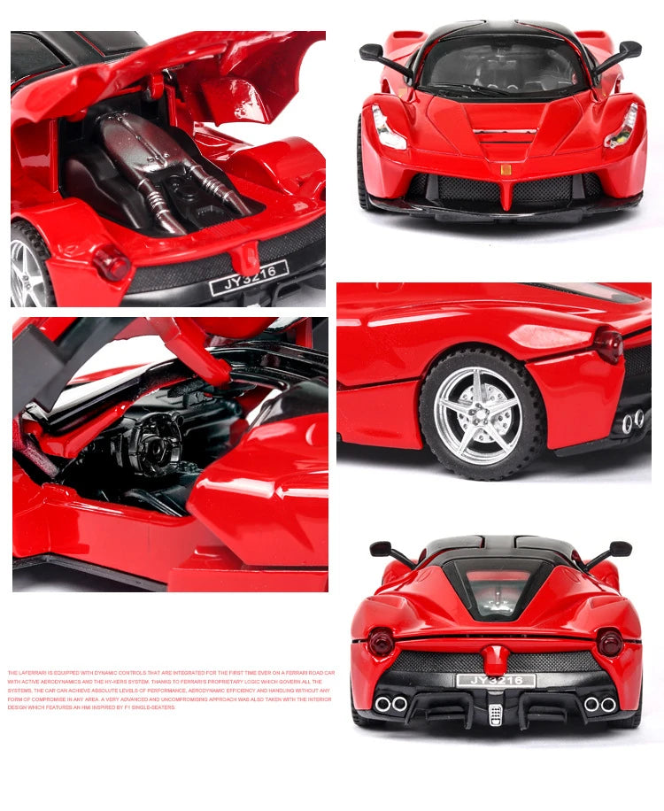 Mô hình xe thể thao hợp kim Laferrari Diecasts Xe đồ chơi bằng kim loại Mô hình xe mô phỏng cao Âm thanh và ánh sáng