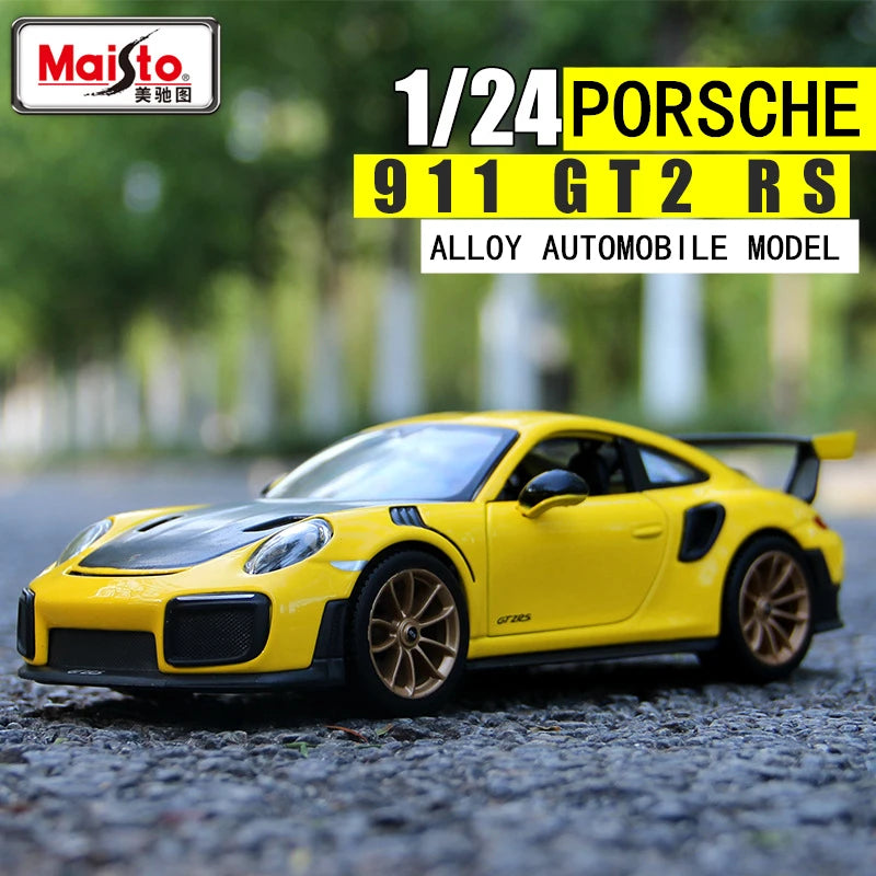 Maisto 1:24 Porsche 911 GT2 RS mô phỏng xe hợp kim mô hình thủ công trang trí bộ sưu tập đồ chơi công cụ quà tặng