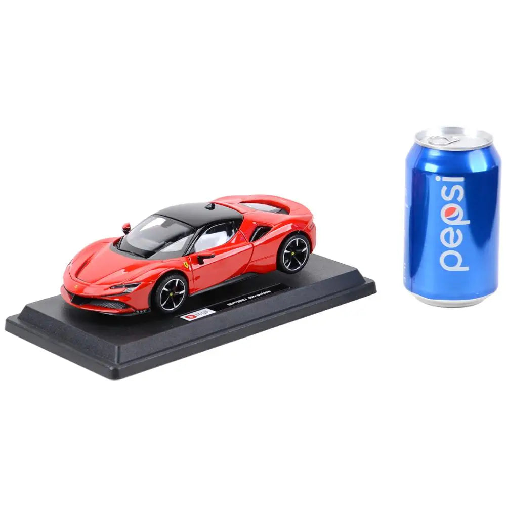 Bburago 1:24 Ferrari SF90 Stradale Xe thể thao màu đen Xe đúc tĩnh Đồ chơi xe mô hình sưu tập