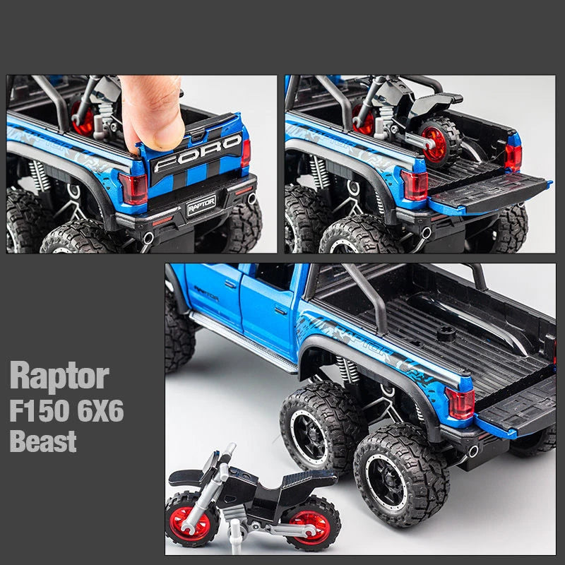 Xe địa hình Ford Raptor F150 hợp kim 1/28 Xe địa hình được cải tiến &amp; Xe đồ chơi Bộ sưu tập mô hình xe ô tô bằng kim loại