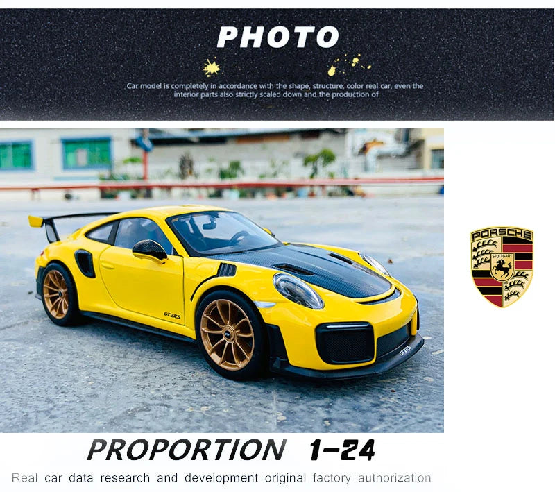 Maisto 1:24 Porsche 911 GT2 RS mô phỏng xe hợp kim mô hình thủ công trang trí bộ sưu tập đồ chơi công cụ quà tặng