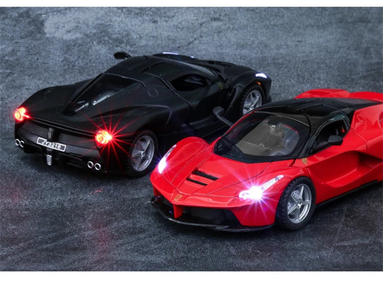 Mô hình xe thể thao hợp kim Laferrari Diecasts Xe đồ chơi bằng kim loại Mô hình xe mô phỏng cao Âm thanh và ánh sáng