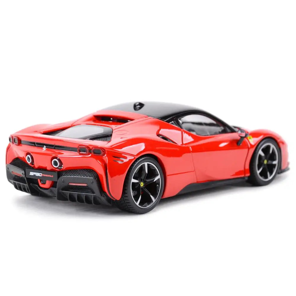 Bburago 1:24 Ferrari SF90 Stradale Xe thể thao màu đen Xe đúc tĩnh Đồ chơi xe mô hình sưu tập