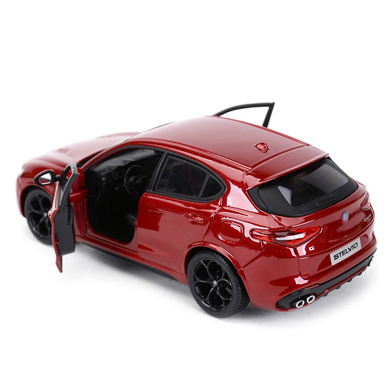 Bburago 1:24 Alfa Romeo Stelvio SUV Xe mô hình tĩnh đúc xe đồ chơi xe hơi sưu tầm