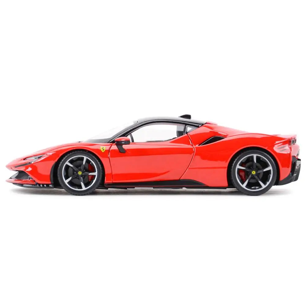 Bburago 1:24 Ferrari SF90 Stradale Xe thể thao màu đen Xe đúc tĩnh Đồ chơi xe mô hình sưu tập