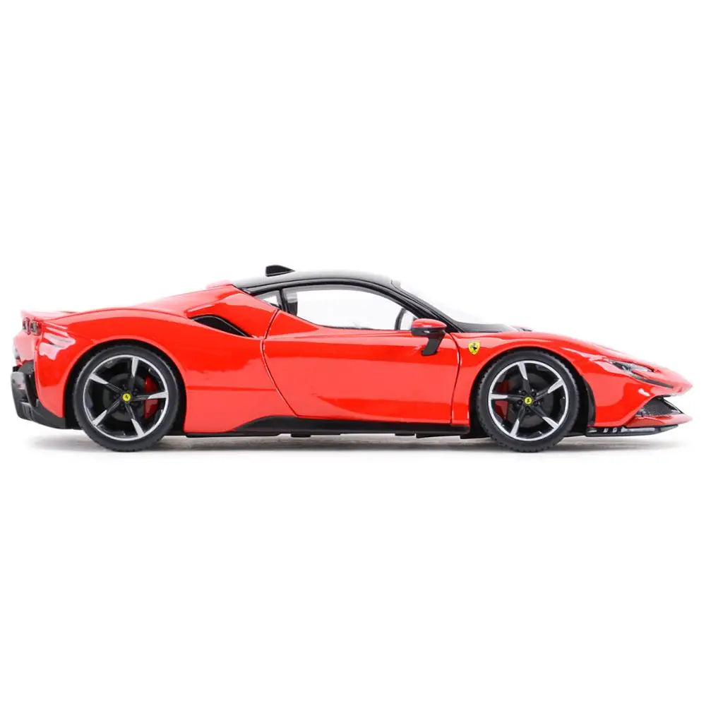 Bburago 1:24 Ferrari SF90 Stradale Xe thể thao màu đen Xe đúc tĩnh Đồ chơi xe mô hình sưu tập