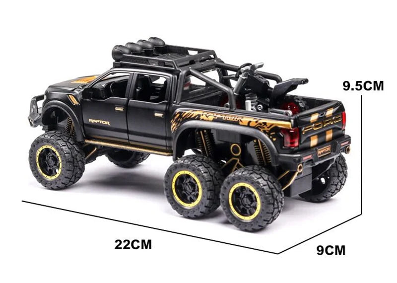 Xe địa hình Ford Raptor F150 hợp kim 1/28 Xe địa hình được cải tiến &amp; Xe đồ chơi Bộ sưu tập mô hình xe ô tô bằng kim loại