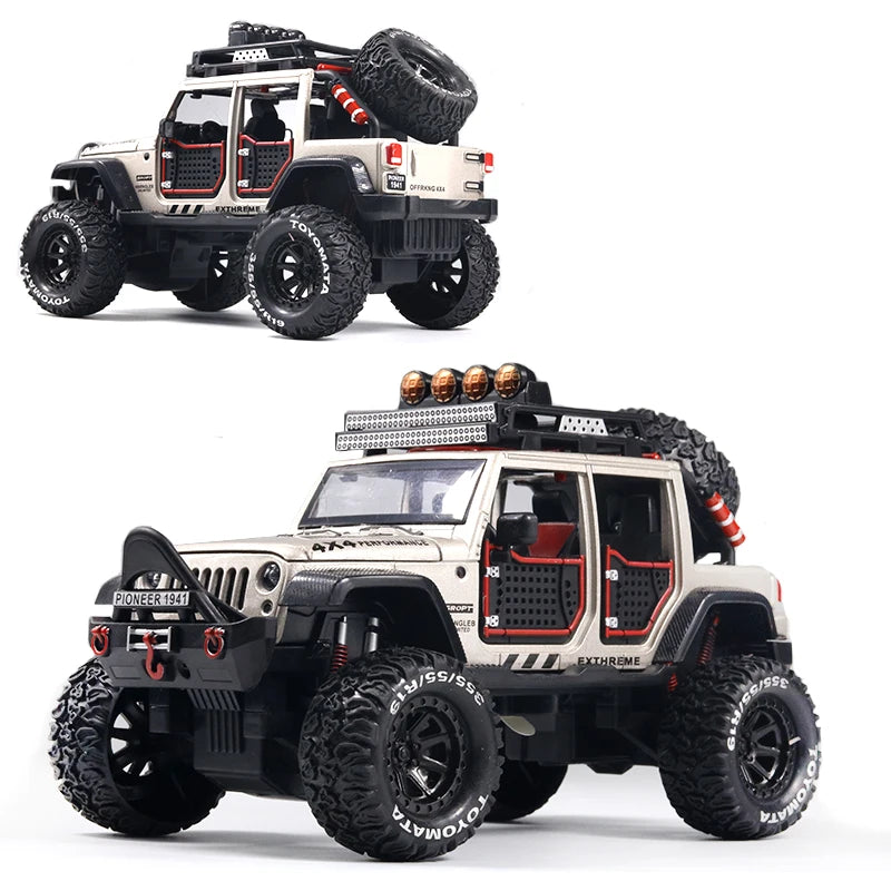 Alloy off-road horse simulation Jeep toy with sound and light