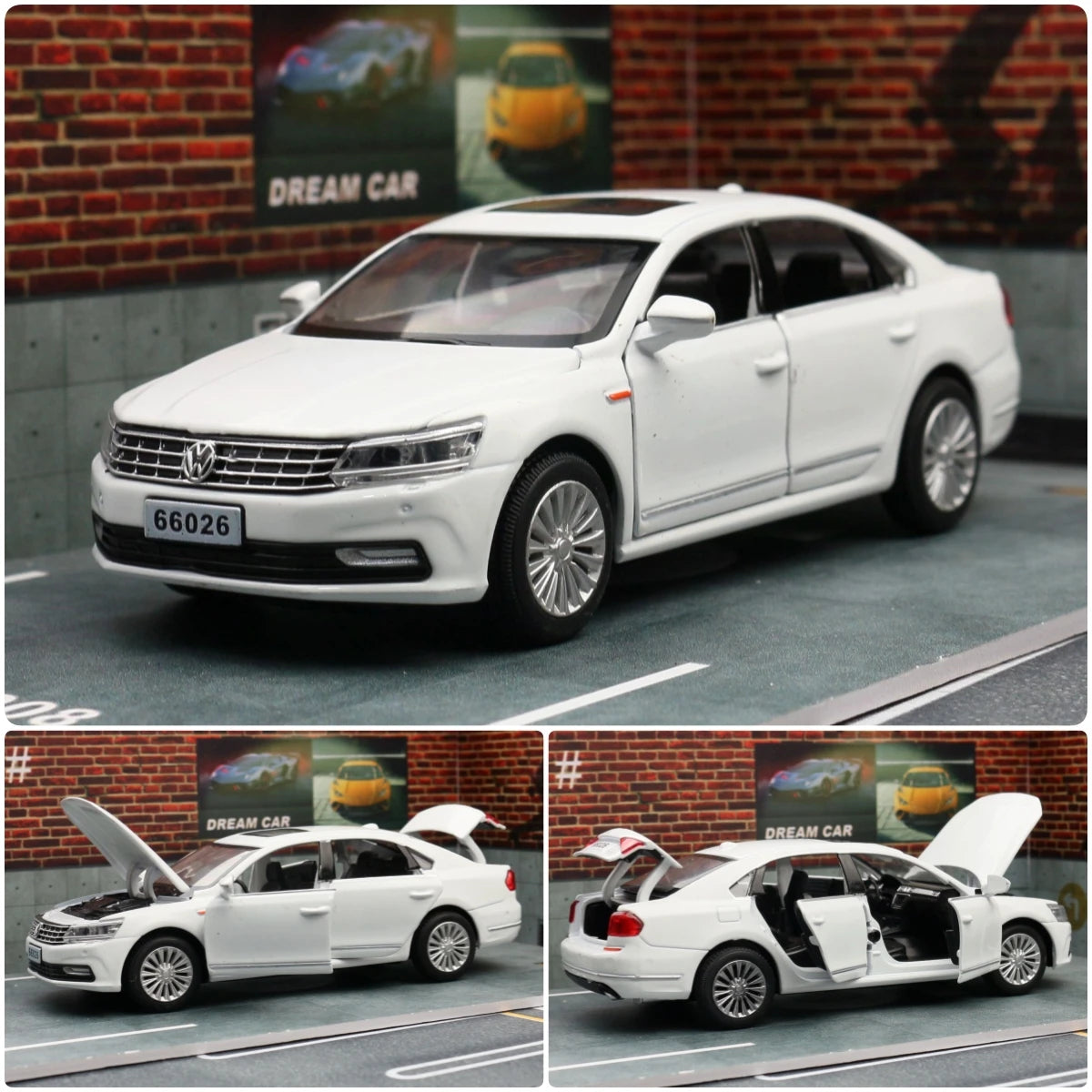 Volkswagen Passat 1/32 Diecast Metal Alloy Toy Car Model Miniature Sound and Light