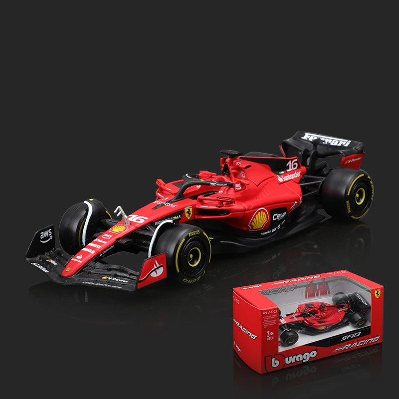 Bburago 1:43 Ferrari SF23 Xe hợp kim SF-23 Formula Racing Đồ chơi đúc Charles Leclerc 16# Carlos Sainz 55# Mô hình F1