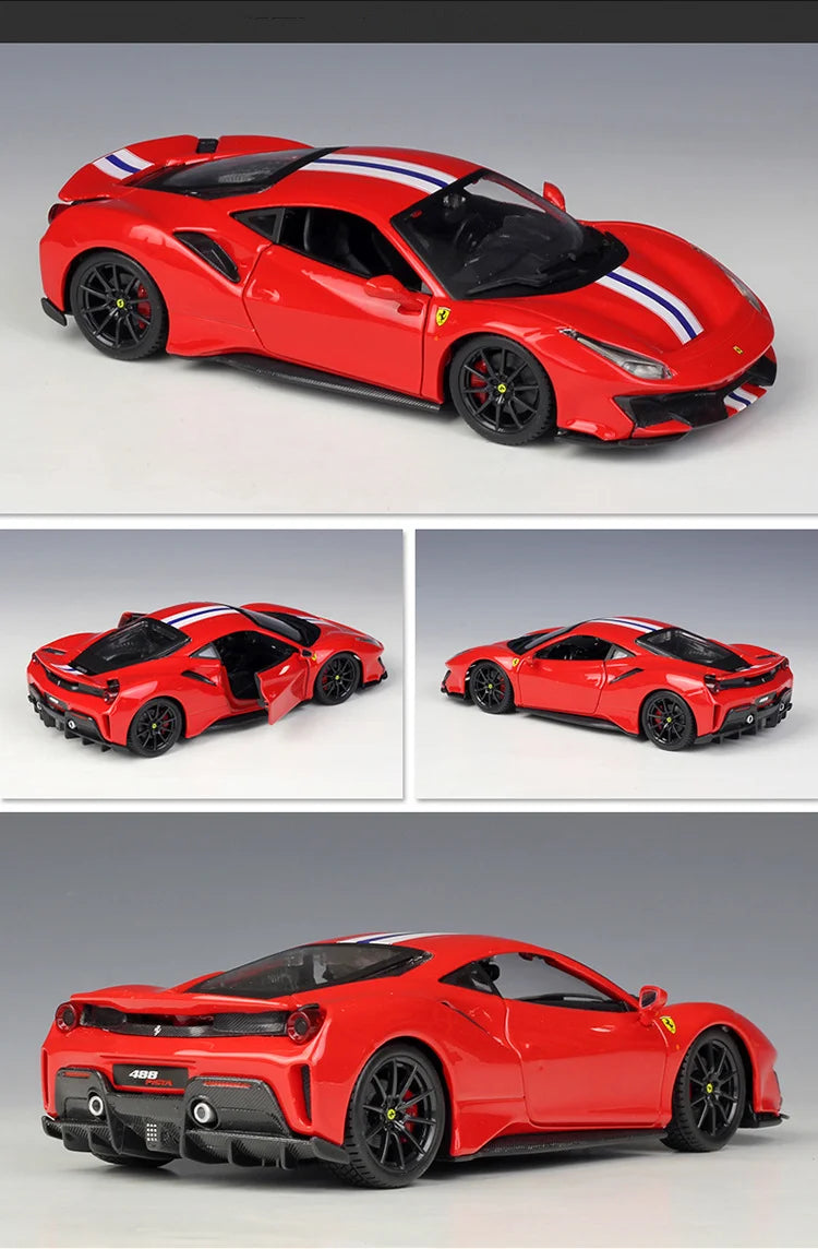 Bburago 1:24 Ferrari 488 PIsta Mô hình xe thể thao bằng hợp kim Diecast Metal Racing Car Vehicles Model High Simulation Children Toy Gift