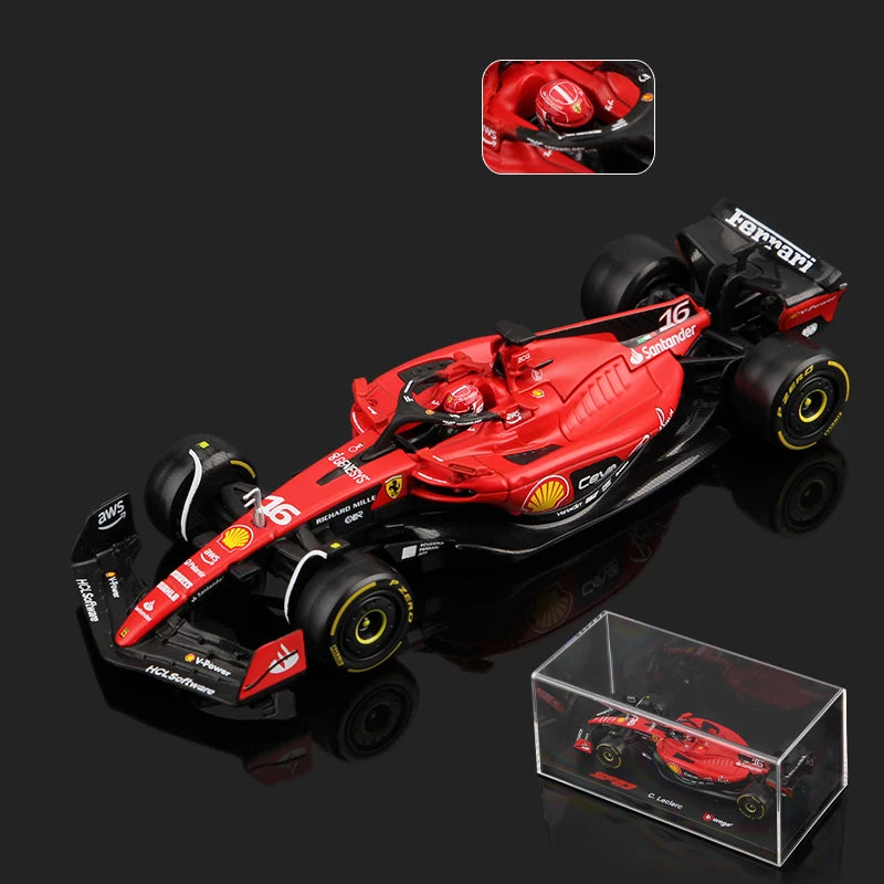 Bburago 1:43 Ferrari SF23 Xe hợp kim SF-23 Formula Racing Đồ chơi đúc Charles Leclerc 16# Carlos Sainz 55# Mô hình F1