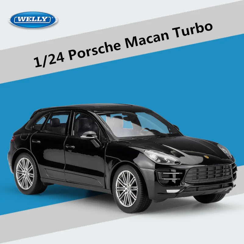 WELLY 1:24 Porsche Macan Turbo SUV Alloy Diecast Car Model Metal Car Model High Simulation