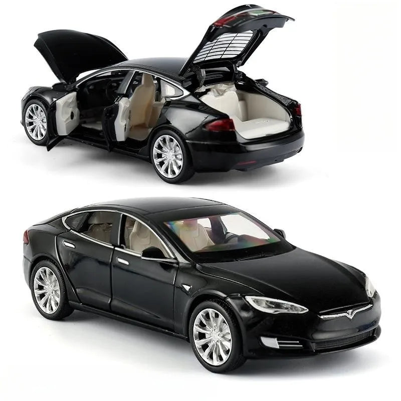 Tesla Model S 100D SUV toy car, die-cast alloy, metal, miniature, with sound and light