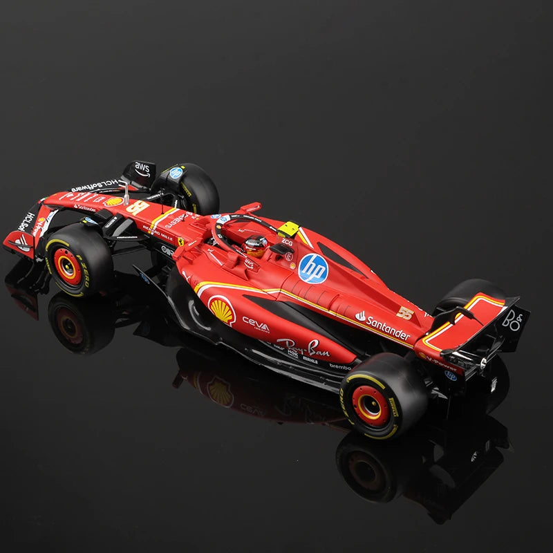 Bburago 1:18 SF24 F1 Model Ferrari Formula Racing Alloy Car Toy 2024 Season 16# Charles Leclerc 55# Carlos Sainz