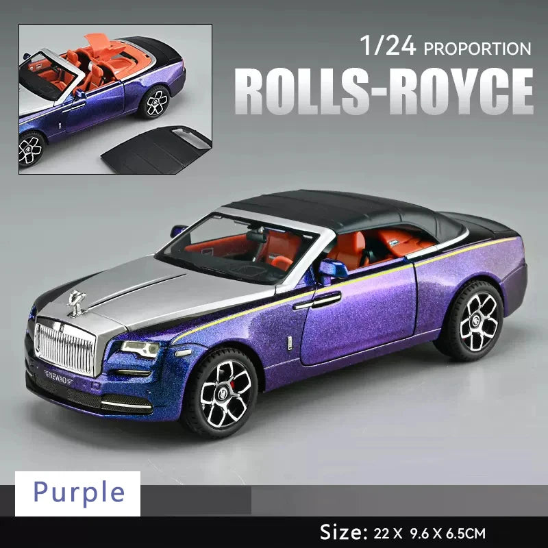 1:24 Rolls Royce Dawn Mô hình xe hợp kim mô phỏng âm thanh và ánh sáng Xe đồ chơi kéo lùi Xe thể thao mui trần Quà tặng cho bé trai