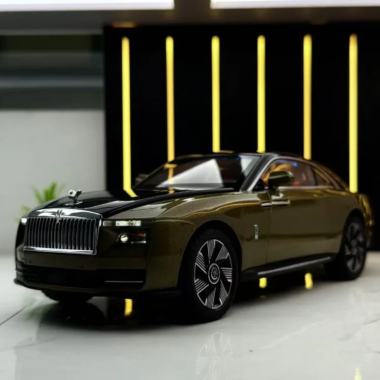 Simulation 1:24 Rolls Royce Spectre Super Car Alloy Model with Sound Light Collection Miniature Voiture Children Boy Toy Vehicle