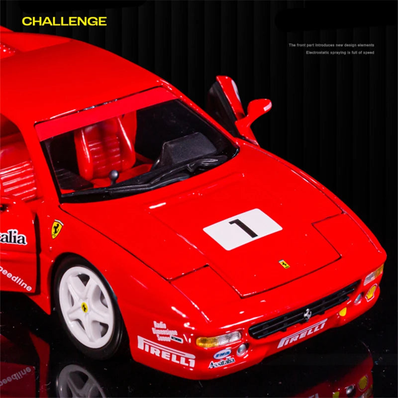 Bburago 1:24 Ferrari F355 Challenge Mô hình xe thể thao bằng hợp kim Diecast Kim loại Đồ chơi mô hình xe đua mô phỏng cao Đồ chơi trẻ em Quà tặng