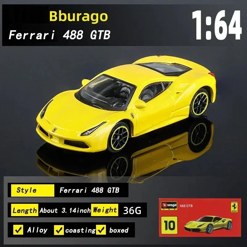 Burago 1:64 Ferrari Series SF90 488P Roma F430 F12 Mô hình xe hợp kim Bộ sưu tập quà tặng ngày lễ Mô hình xe