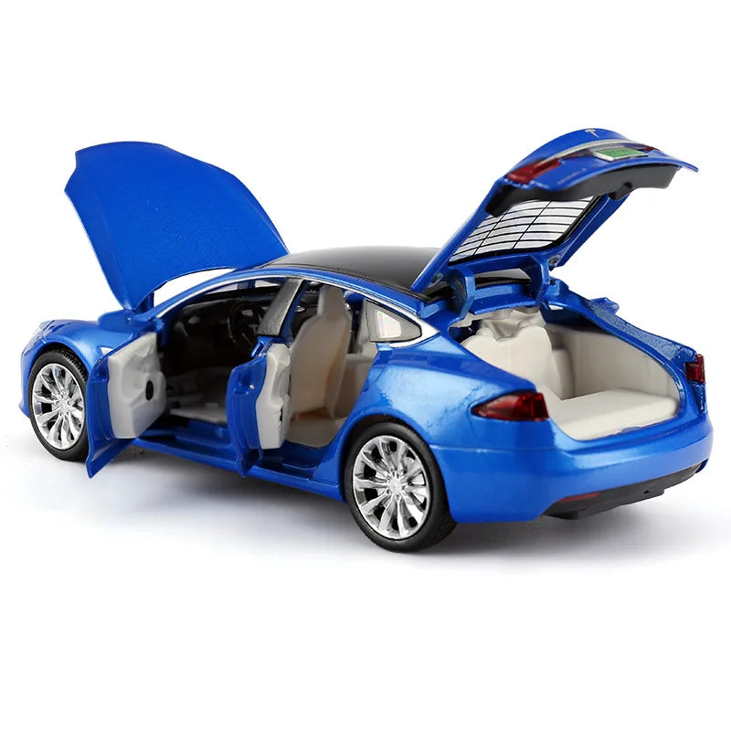 Tesla Model S 100D SUV toy car, die-cast alloy, metal, miniature, with sound and light