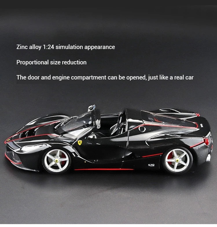 Bruago 1:24 Ferrari mui trần màu đen đúc kim loại hợp kim mô hình xe hơi bộ sưu tập tuyệt vời đồ trang trí tĩnh mô hình xe hơi đồ chơi quà tặng nam