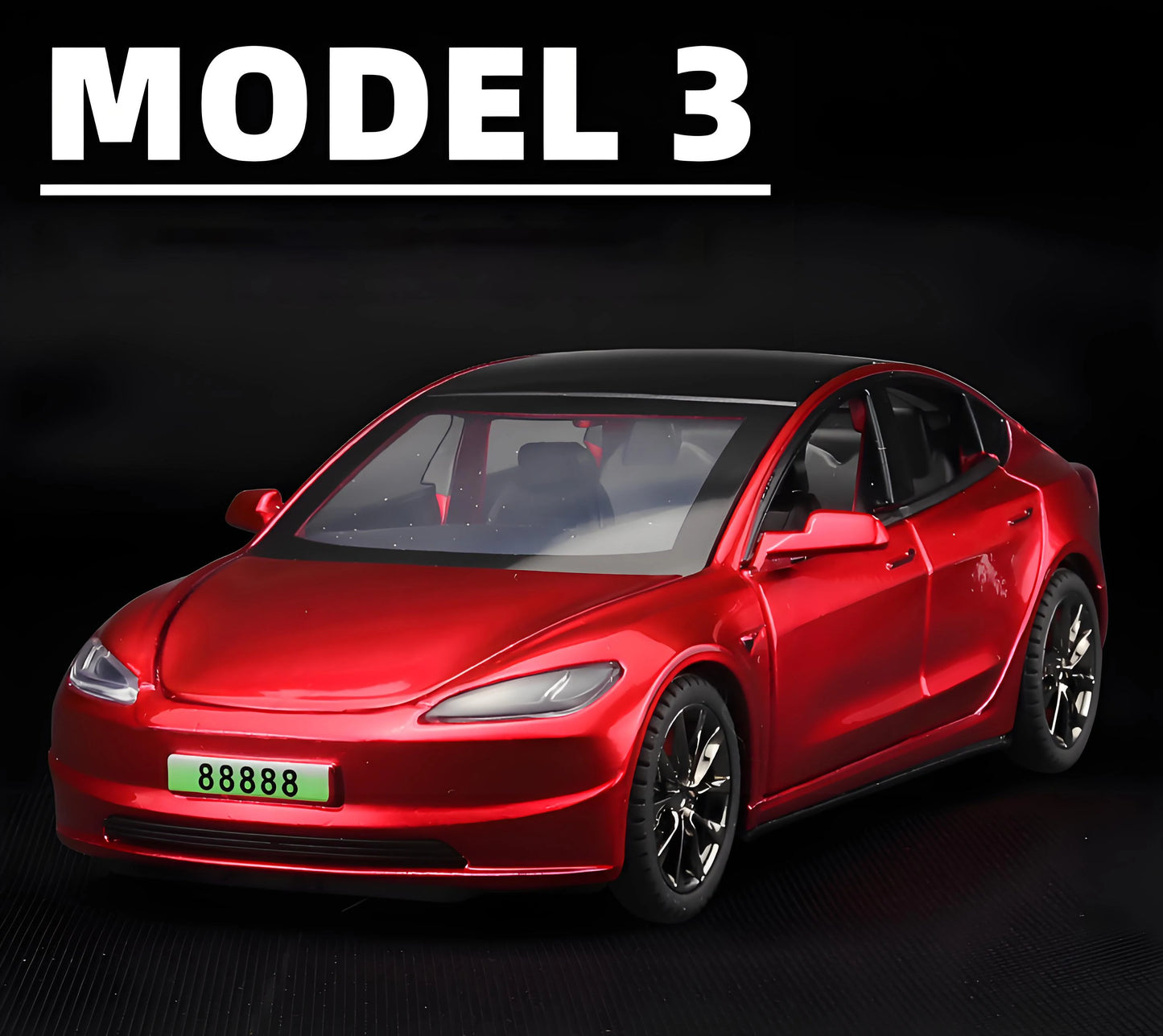 Mô hình xe cơ bắp hợp kim kéo lùi Model 3 MỚI 2024 có âm thanh và đèn