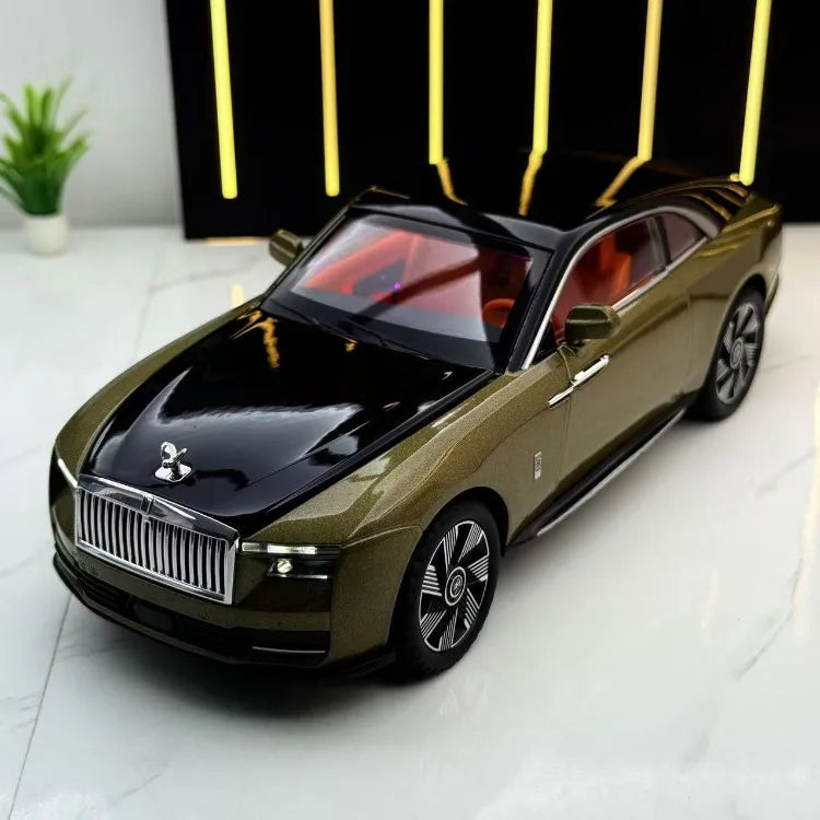 Simulation 1:24 Rolls Royce Spectre Super Car Alloy Model with Sound Light Collection Miniature Voiture Children Boy Toy Vehicle