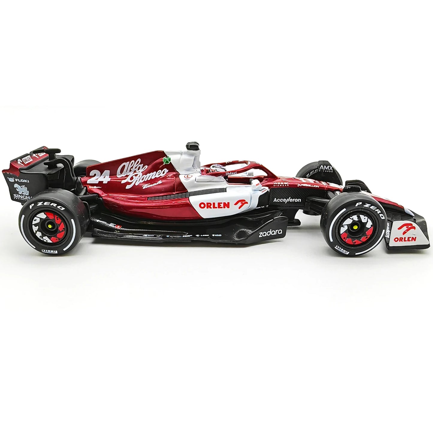 Bburago 1:43 2022 F1 Alfa Romeo Racing Team C42 #24 Guanyu Zhou #77 Valtteri Bottas Alloy Car Die Cast Car Bộ sưu tập đồ chơi mô hình xe hơi