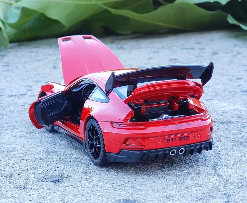 Mô hình xe hơi hợp kim Porsche 911 GT3 Supercar tỷ lệ 1:32 mới có đèn âm thanh kéo lùi Bộ sưu tập đồ chơi mô hình đúc khuôn trang trí