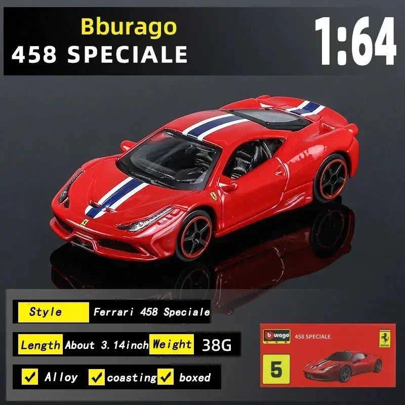 Burago 1:64 Ferrari Series SF90 488P Roma F430 F12 Mô hình xe hợp kim Bộ sưu tập quà tặng ngày lễ Mô hình xe