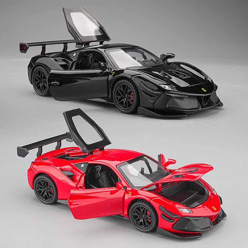 1:32 Ferraris 488 Supercar Alloy Car Diecasts & Toy Vehicles Car Model Sound and light Pull back Car Toys Gifts