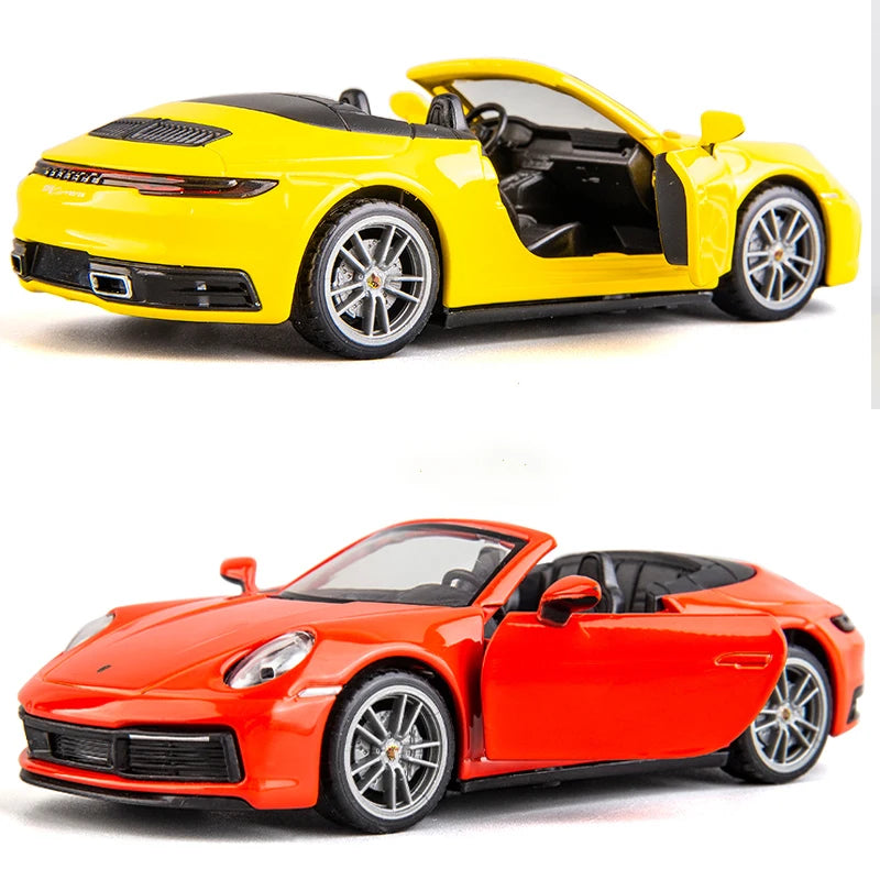 1:32 Porsche 911 Carrera Die-cast Alloy Toy Car Model with Sound and Light Pull Back