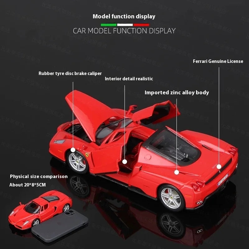 Bruago 1:24 Diecast Model Car Original Ferrari Enzo 488 Classic Car Quà tặng sưu tập xe Force Control Model Car