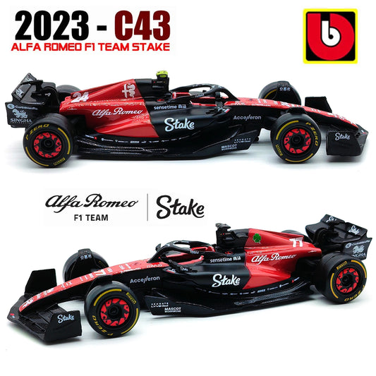 Bburago 1:43 2023 Alfa Romeo C43 F1 Formula Car Die Cast Vehicles Đồ chơi mô hình đua xe sưu tập