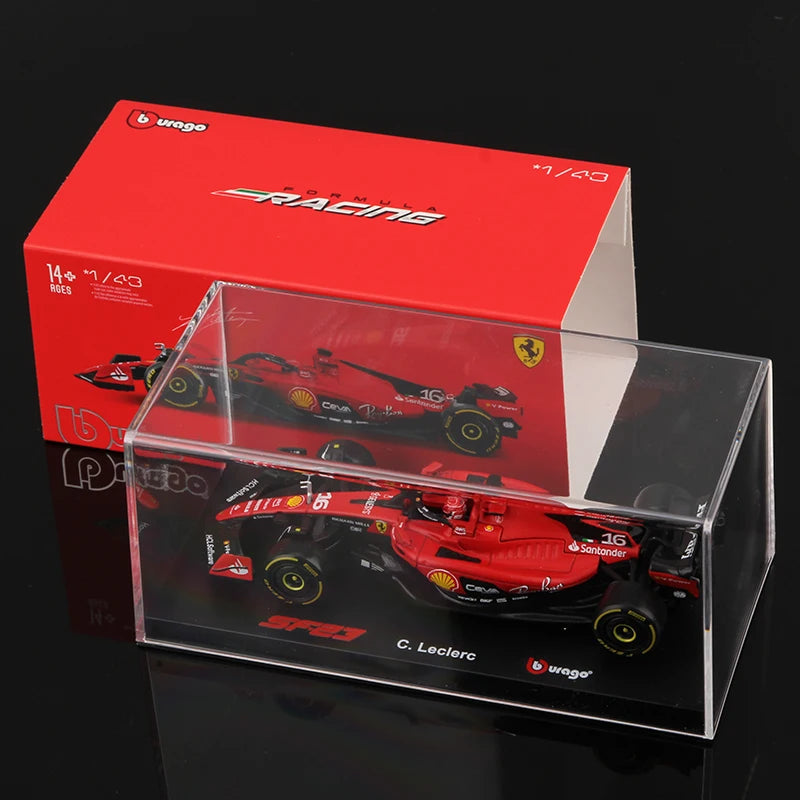 Bburago 1:43 Ferrari SF23 Xe hợp kim SF-23 Formula Racing Đồ chơi đúc Charles Leclerc 16# Carlos Sainz 55# Mô hình F1