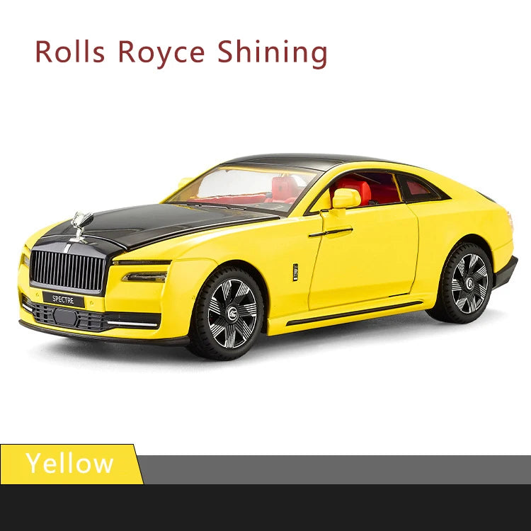 1:24 Rolls-Royce Mô hình xe hợp kim sáng bóng Mô phỏng âm thanh và ánh sáng Xe đồ chơi kéo lại Xe thể thao Bộ sưu tập đồ trang trí Quà tặng cho bé trai