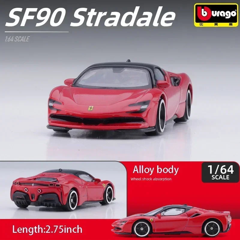 Burago 1:64 Ferrari Series SF90 488P Roma F430 F12 Mô hình xe hợp kim Bộ sưu tập quà tặng ngày lễ Mô hình xe