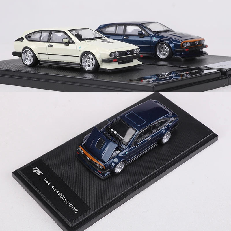 TPC 1:64 ROMEO GTV6 Alloy Model Car Can Open Thed Engine Hood