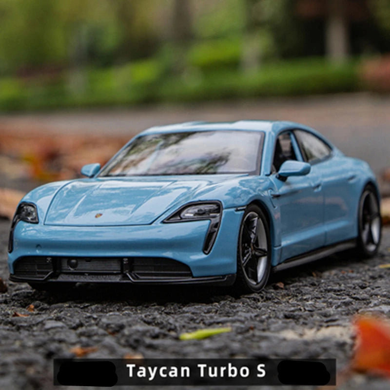 Welly 1:24 Porsche Taycan Turbo S Diecasts Alloy Sports Car Model Metal New Energy Vehicle Simulation Car Model