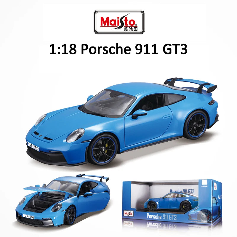 Maisto 1:18 Porsche 911 GT3 Lamborghini V12  Simulation Alloy Diecast Car Model Toys Ornaments Sports Car Gift Collection