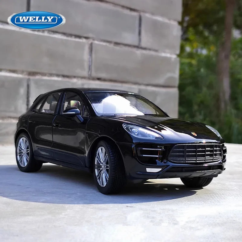 WELLY 1:24 Porsche Macan Turbo SUV Alloy Diecast Car Model Metal Car Model High Simulation