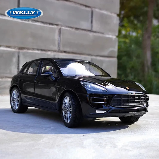 WELLY 1:24 Porsche Macan Turbo SUV Mô hình xe ô tô đúc bằng hợp kim Mô hình xe ô tô bằng kim loại Mô phỏng cao