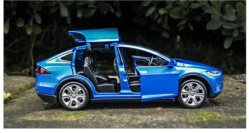 Tesla Model X Model S Diecasts Alloy Car Models Metal Toy Cars Simulation Car Models Sound and Light Collection