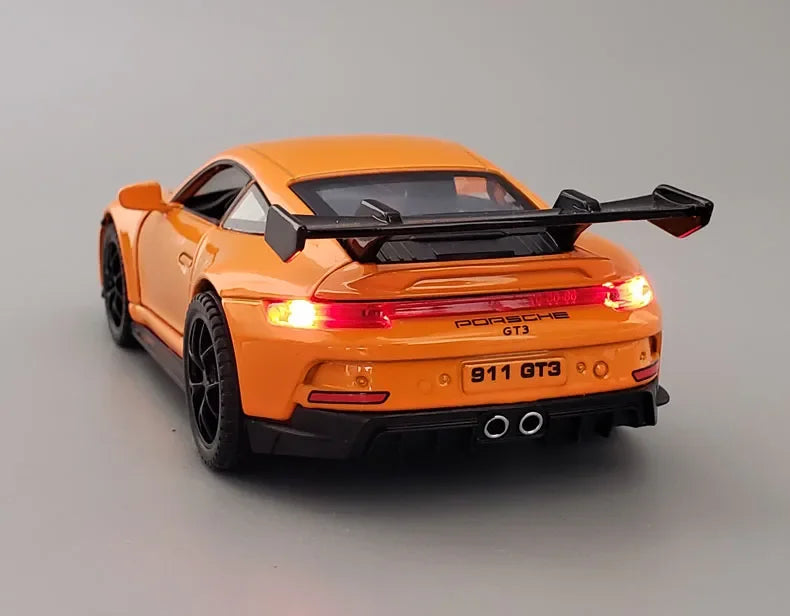 Mô hình xe hơi hợp kim Porsche 911 GT3 Supercar tỷ lệ 1:32 mới có đèn âm thanh kéo lùi Bộ sưu tập đồ chơi mô hình đúc khuôn trang trí