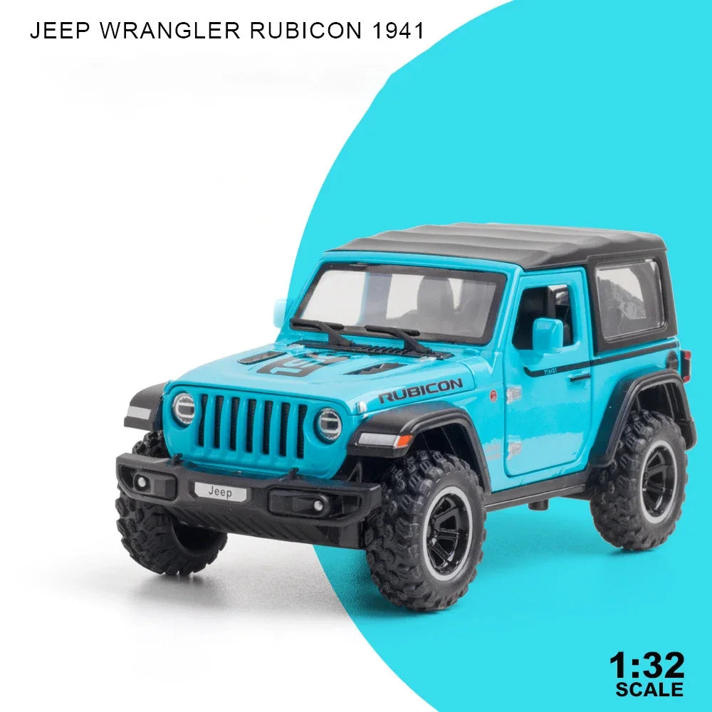 Đồ chơi xe hơi Jeep Wrangler Rubicon Off-Road Diecasts hợp kim Diecast Metal Sound and Light