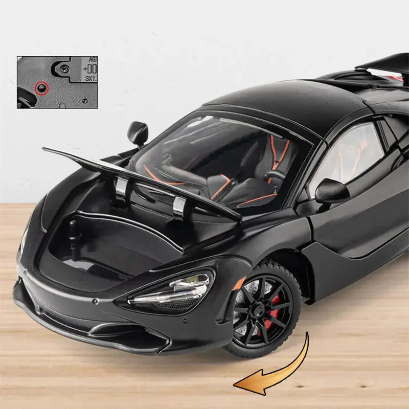 Mô hình xe đua hợp kim đúc McLaren 720S Mô hình xe thể thao bằng kim loại Mô phỏng âm thanh và ánh sáng