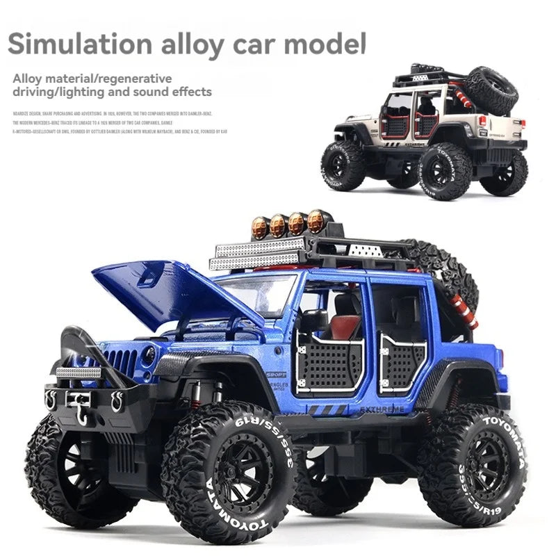 Alloy off-road horse simulation Jeep toy with sound and light