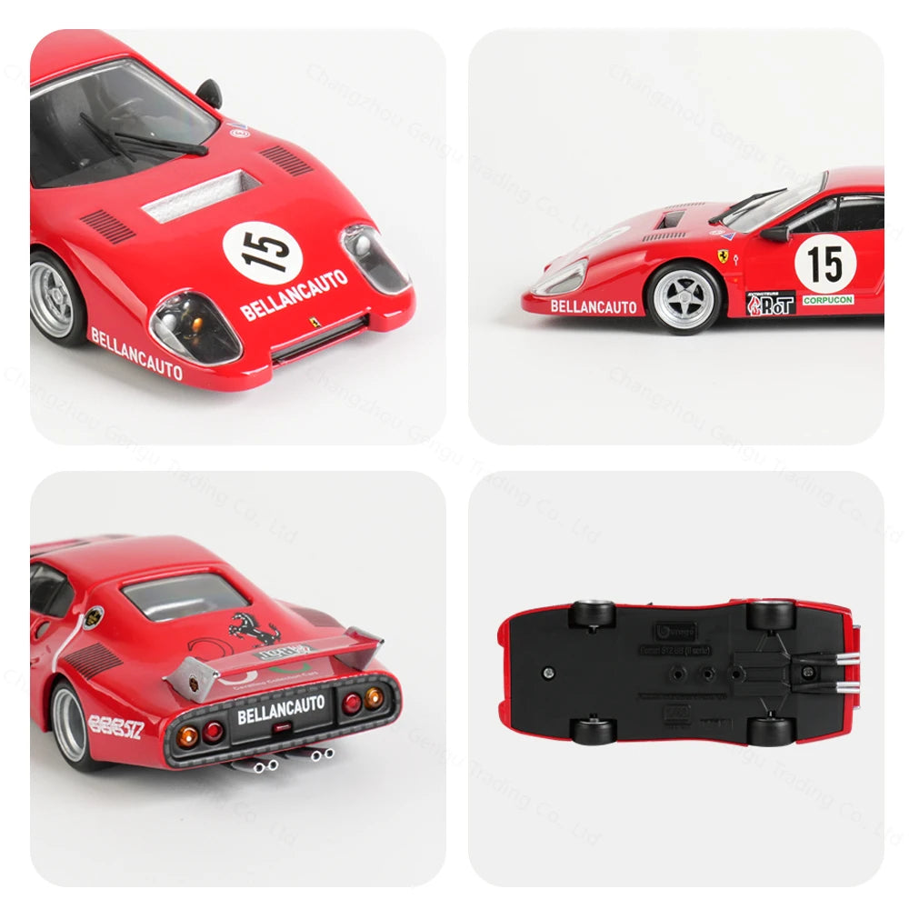 Bburago 1:43 Ferrari 512 BB II Serie 1981 Xe mô hình tĩnh đúc nguyên khối Đồ chơi xe đua